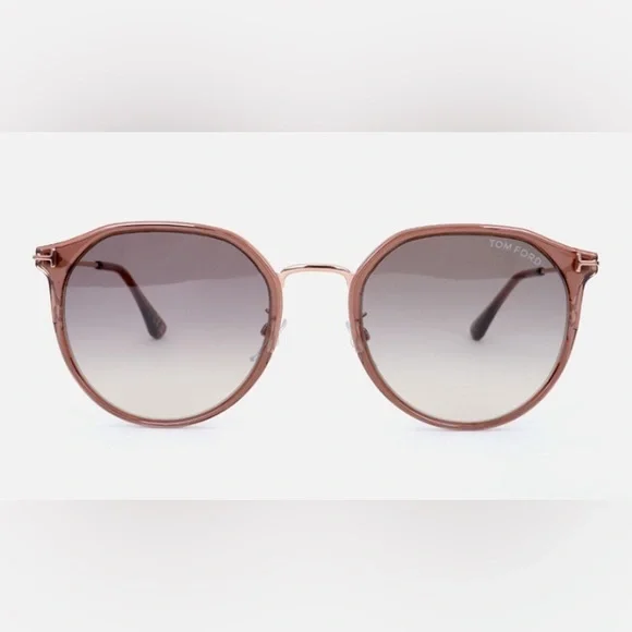 Tom Ford TF897-K 48F 55mm Round Sunglasses Dark Brown / Gradient display picture 3